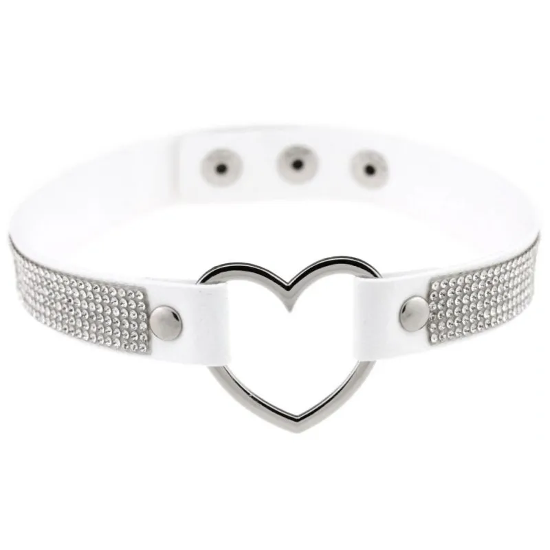 Joy Jewels Ras de cou Heart Strass Blanc